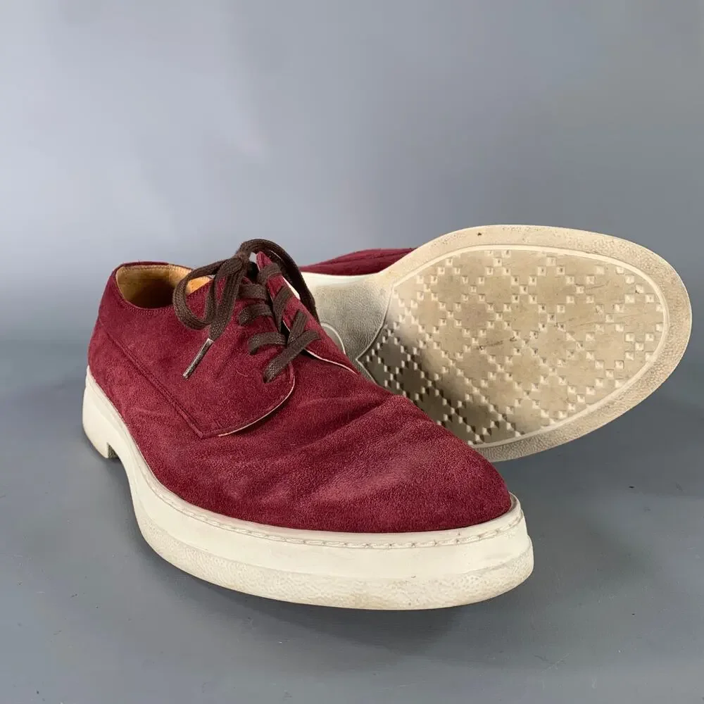 GUCCI Size 9 Burgundy Leather Lace Up Lace Up Shoes
